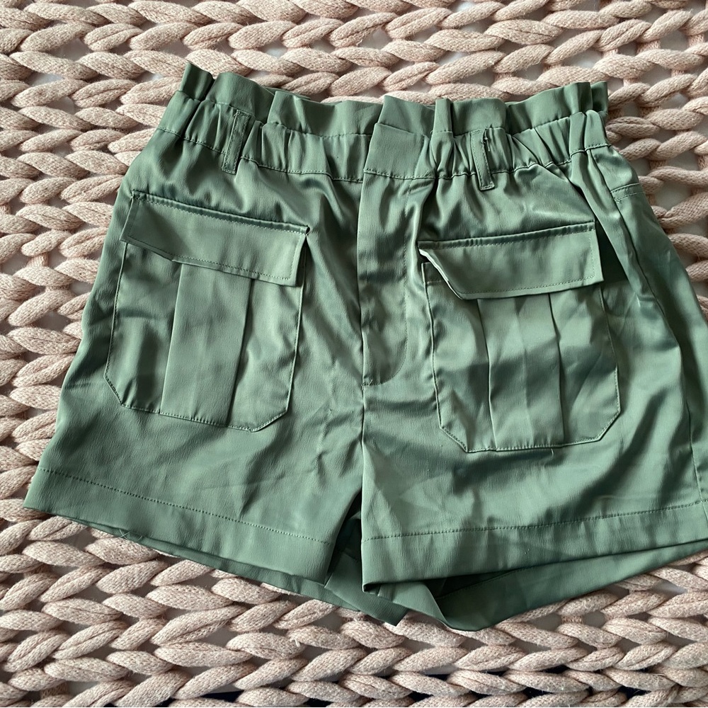 Green cargo shorts